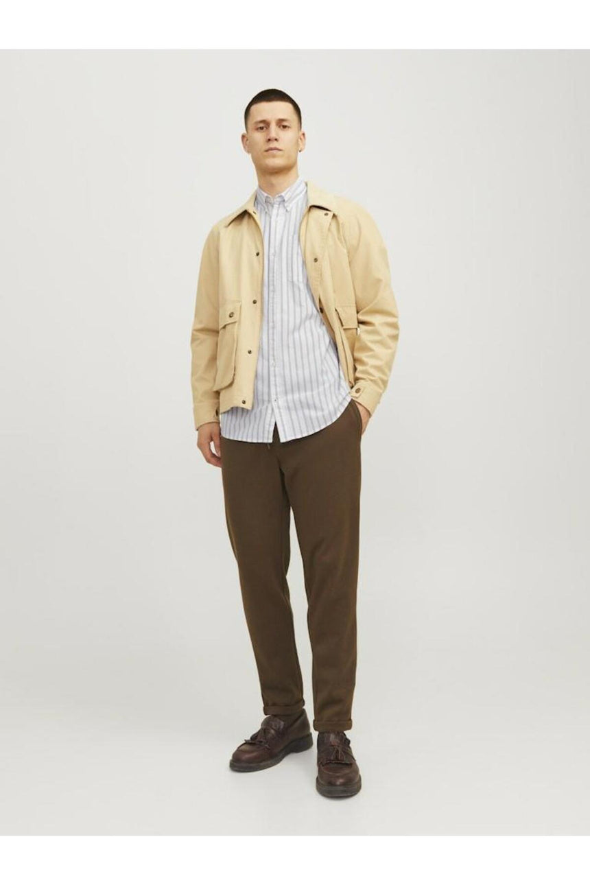 JACK&JONES JJEOXFORD SHIRT LS NOOS 12182486 - Açık Kahverengi