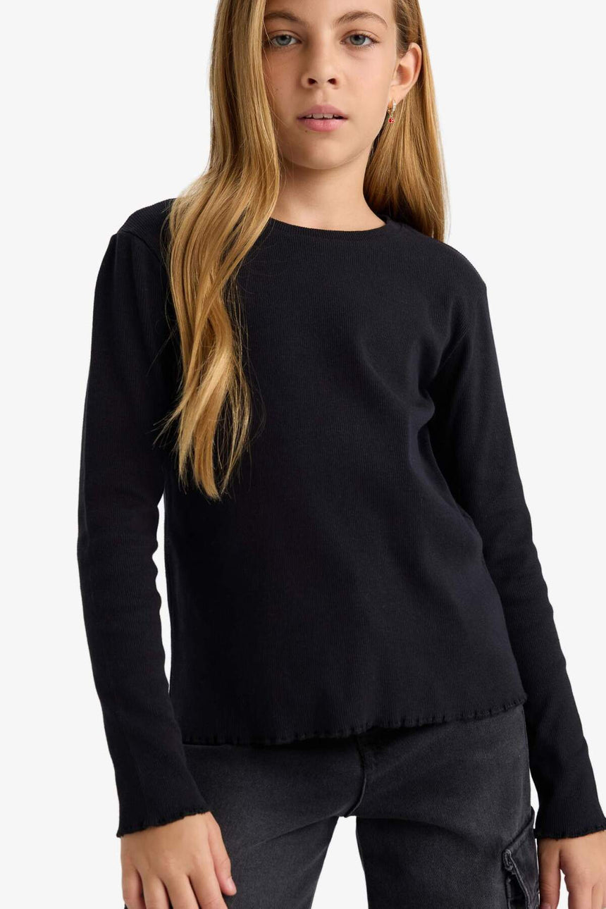 DeFacto Çocuk Uzun Kollu T-Shirt B2387A8 - Siyah