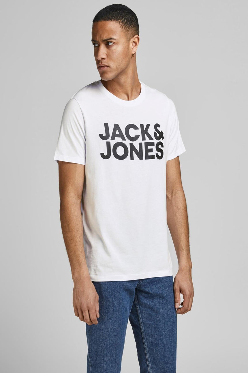 JACK&JONES JJECORP LOGO TEE SS O-NECK NOOS 12151955 - Beyaz