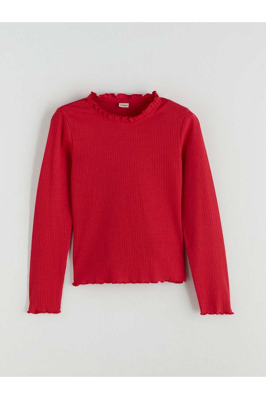 LC Waikiki Çocuk Uzun Kollu T-Shirt W5DH75E4 - Kırmızı