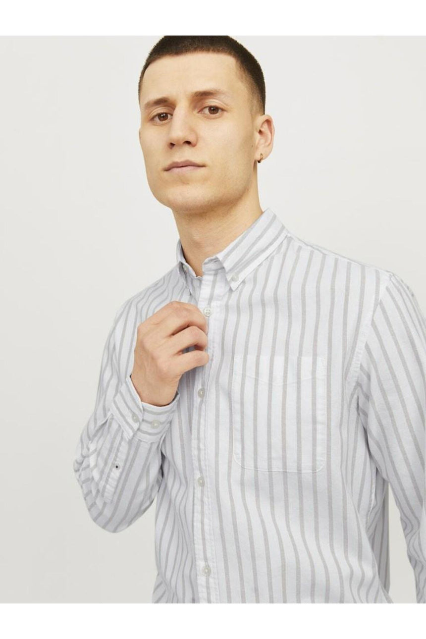 JACK&JONES JJEOXFORD SHIRT LS NOOS 12182486 - Açık Kahverengi
