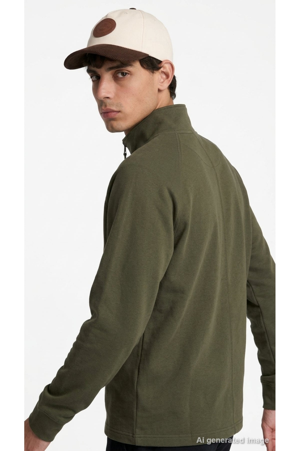 Timberland Erkek Exeter River Yarım Fermuarlı Sweatshirt TBC0YHB9AIE1 - Koyu Haki
