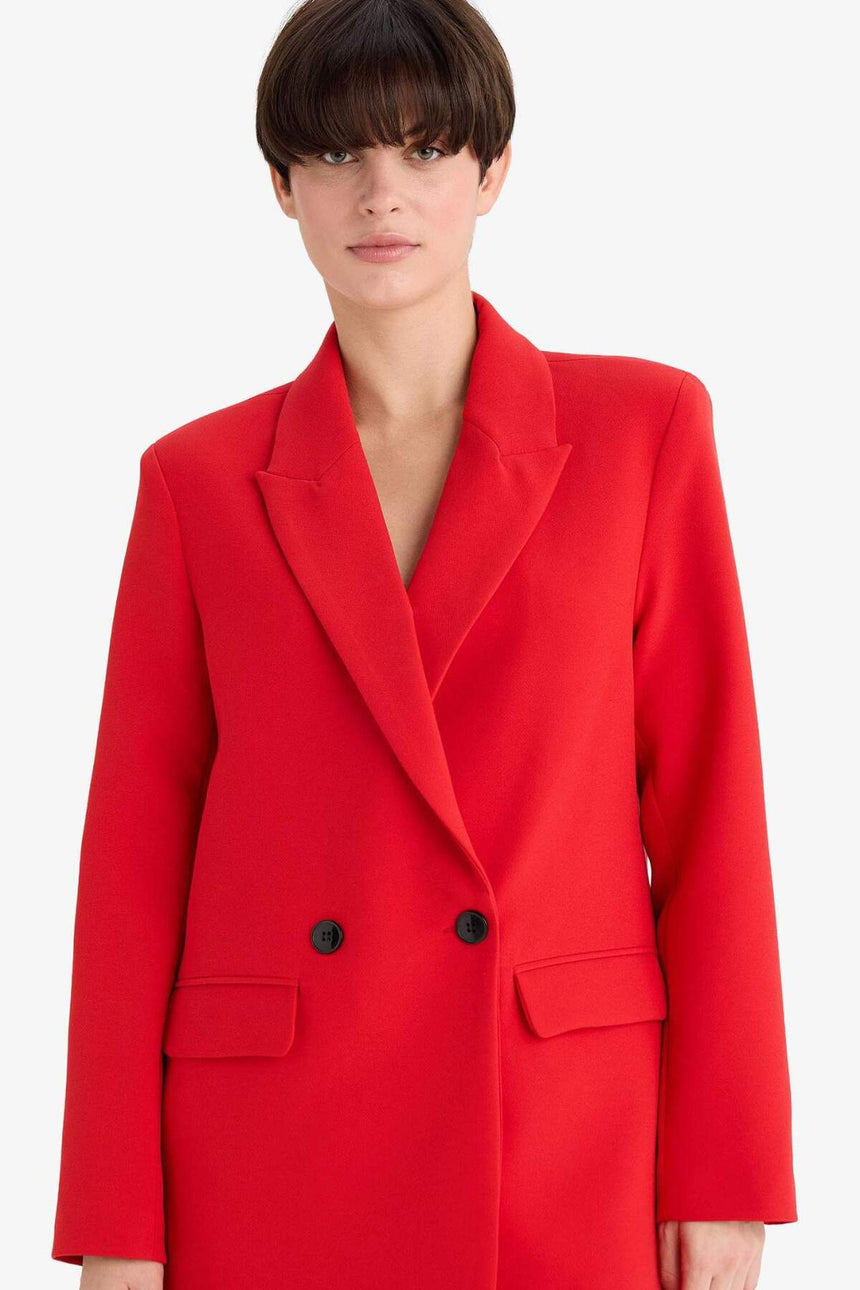 DeFacto Kadın Oversize Blazer Ceket C2457AX - Kırmızı