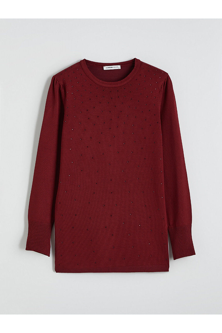 LC Waikiki Kadın Kazak W5DD66AC - Bordo