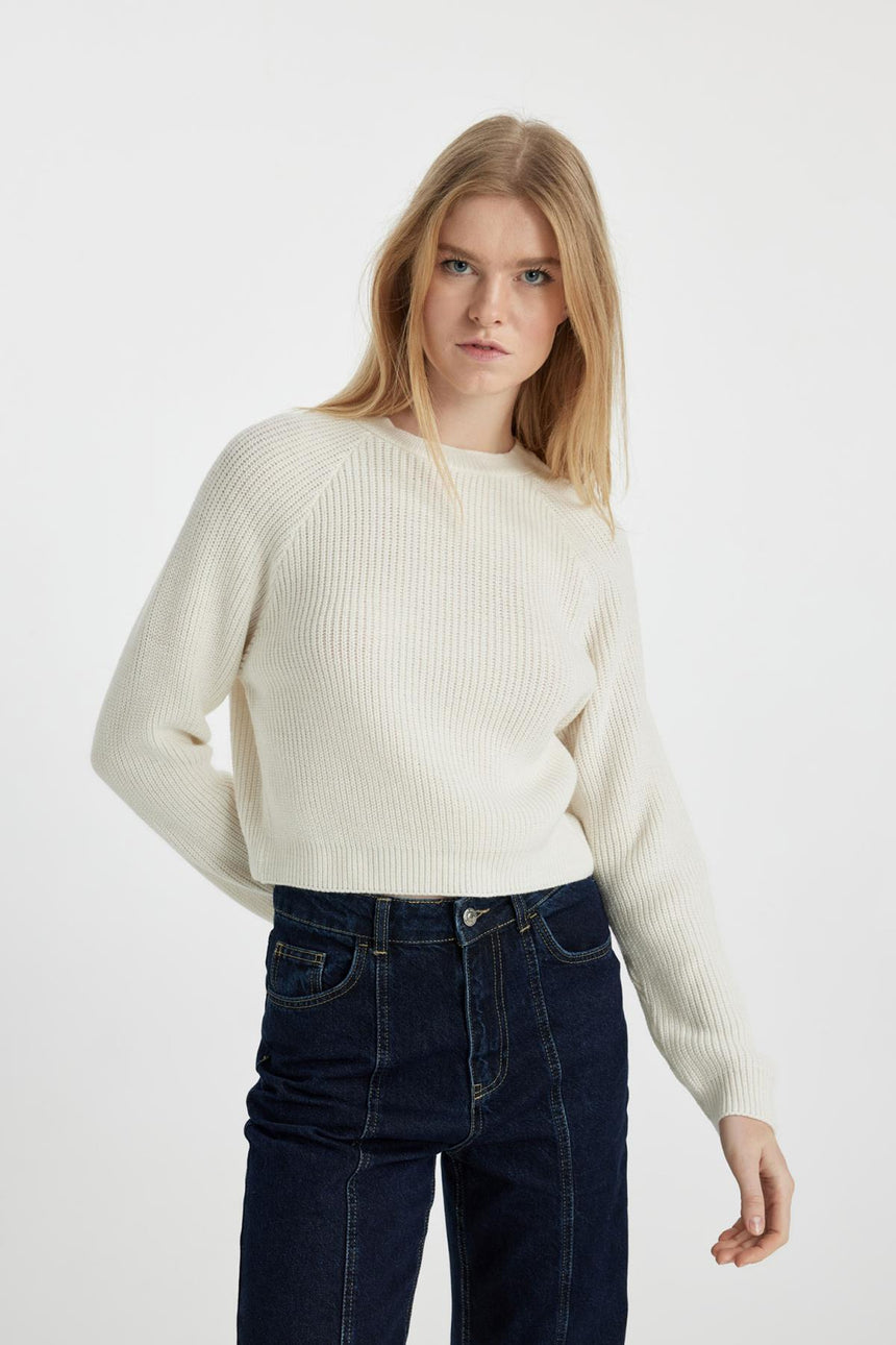 Defacto Kadın Pullover L2567Az - Ekru
