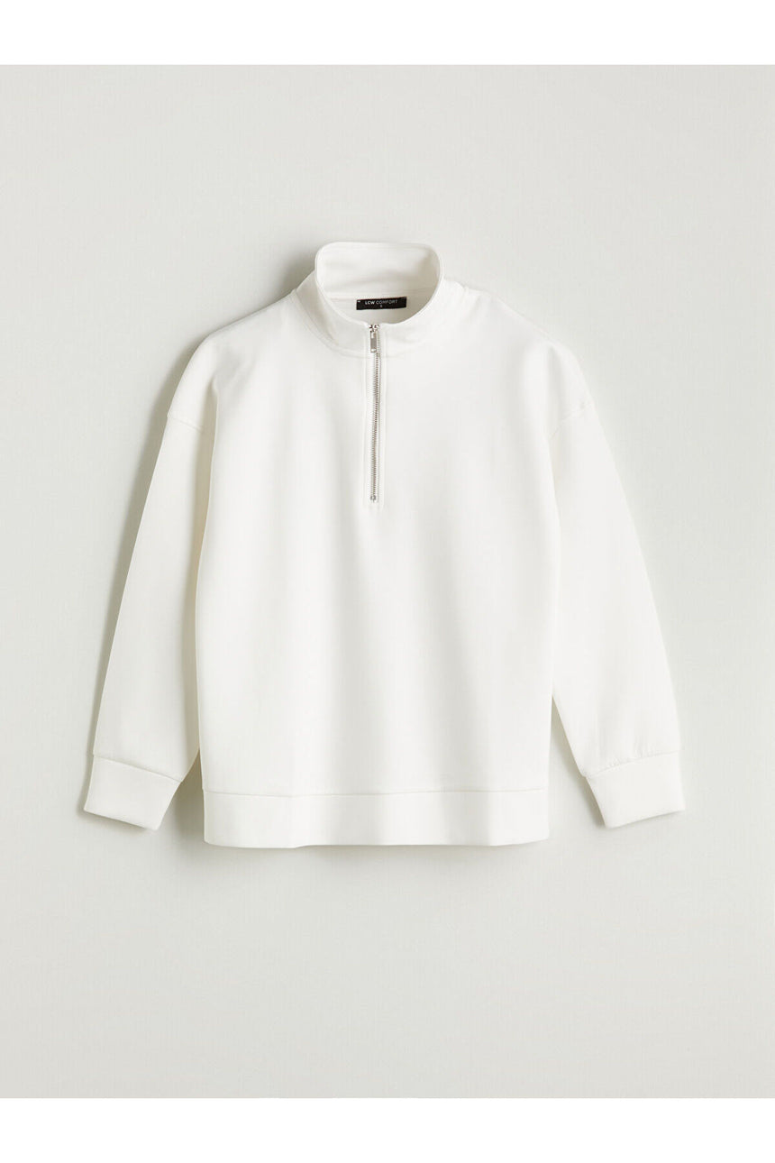 LC Waikiki Kadın Sweatshirt W52840I8 - Kırık Beyaz