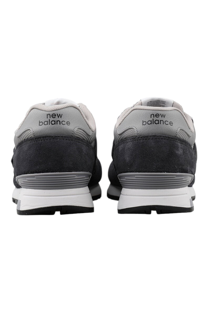 Sporline New Balance ML565AGG antrasit renkli, süet ve file detaylı unisex günlük spor ayakkabı arka görünümü