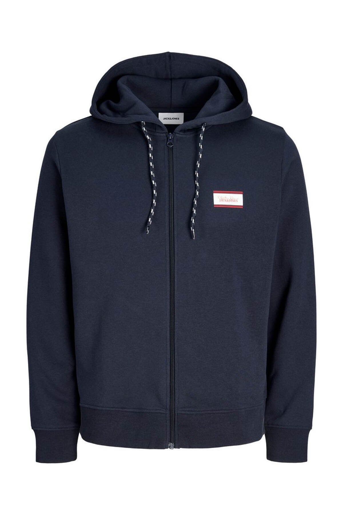 Jack & Jones Buster Erkek Kapüşonlu Fermuarlı Sweatshirt 12298627 - Mavi