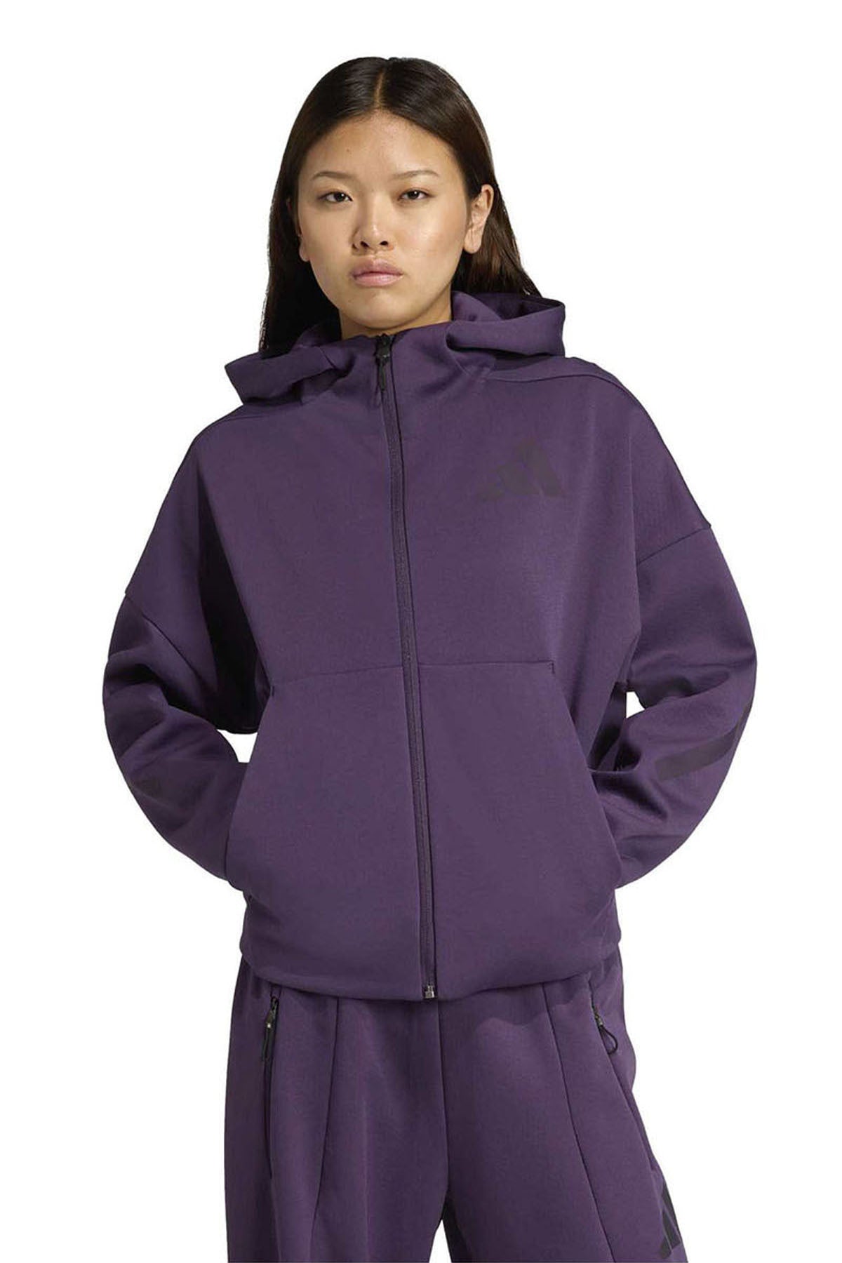 adidas Z.N.E. Kadın Fermuarlı Sweatshirt KC4569 - Mor