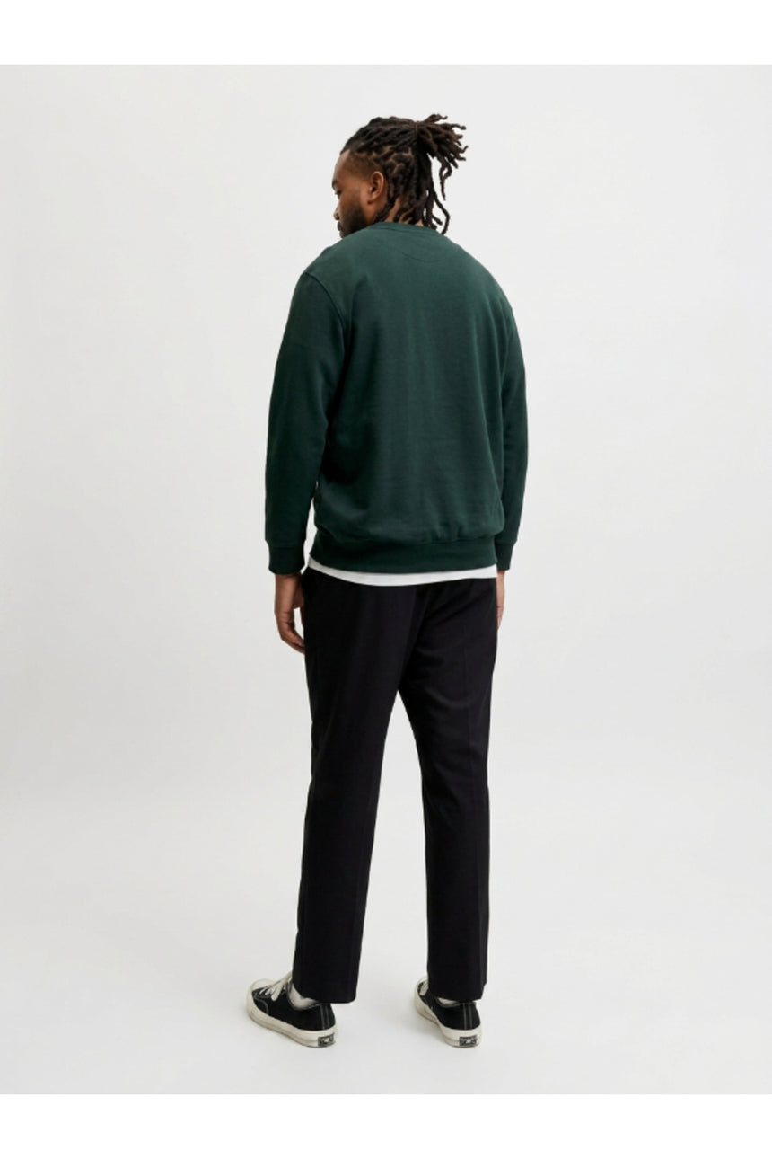 JACK&JONES PLUS JJESOHO SWEAT CREW NECK NOOS PLS 12284682 - Koyu Yeşil