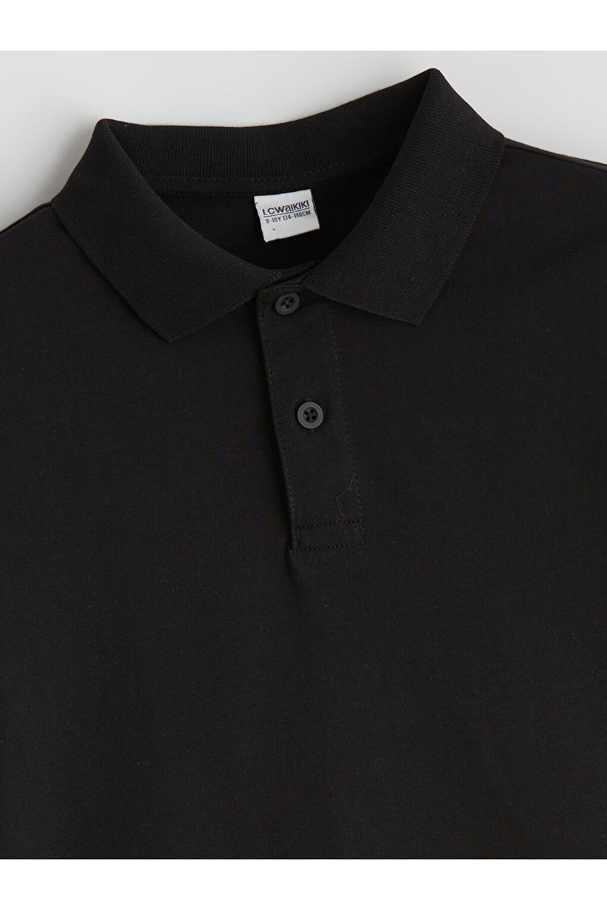 LC Waikiki Çocuk Kısa Kollu Polo Yaka T-Shirt W5ML58J4 - Siyah
