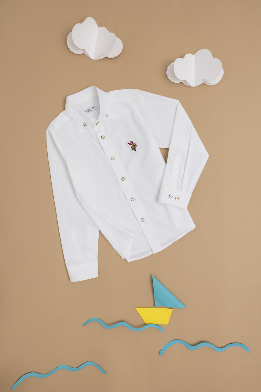 US POLO ASSN ERKEK COCUK DOKUMA GÖMLEK 1840451 - Kırmızı