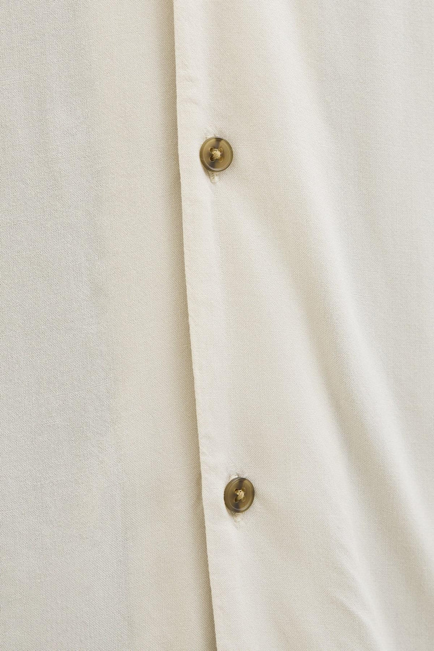 JACK&JONES JJEJEFF SOLID RESORT SHIRT S/S SN 12268443 - Bej/ Açık Gri