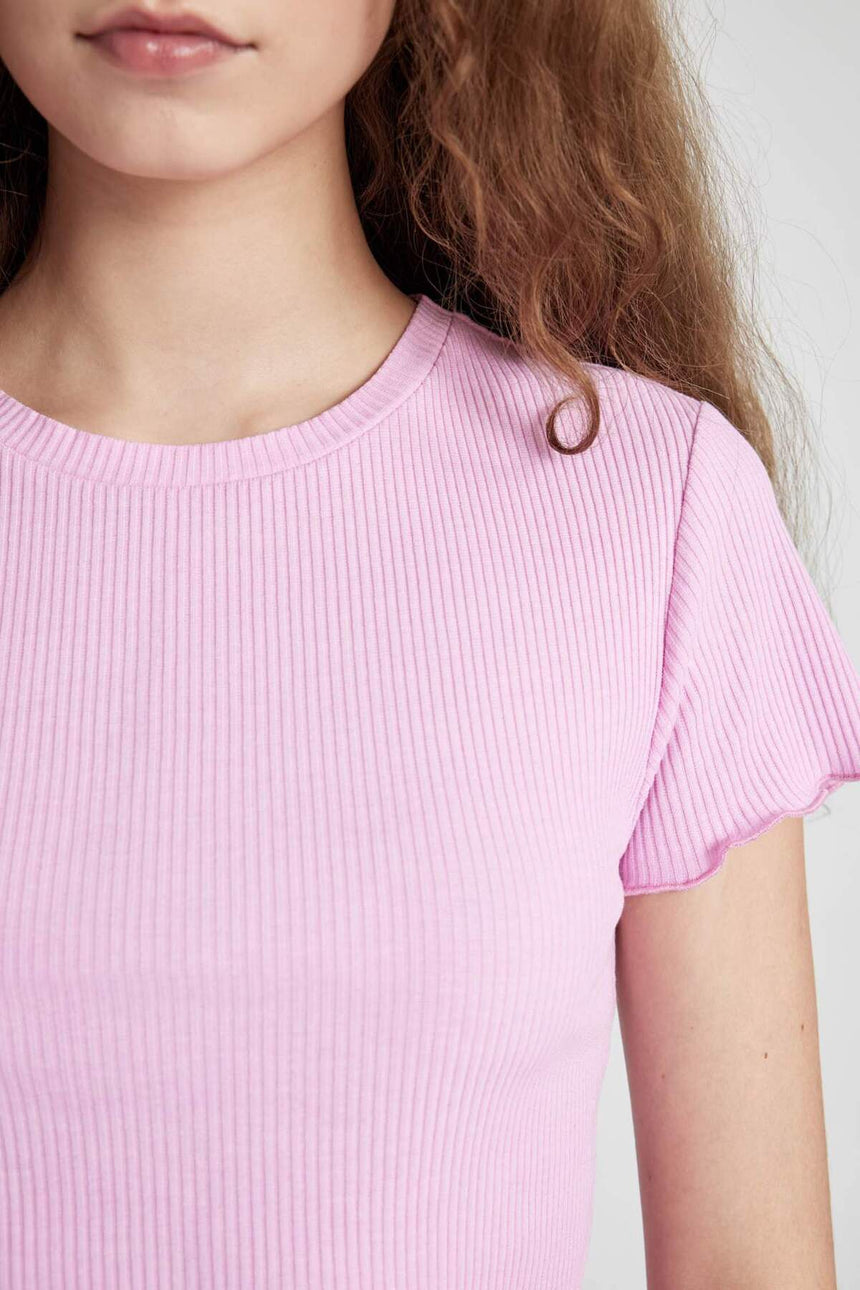 Defacto Kadın Short Sleeve T-Shirt K7064AZ - Açık Pembe