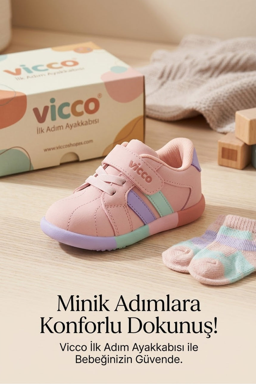 Vicco Bebe Heika Ayakkabı 950.B24K.453 - Pudra Pembe