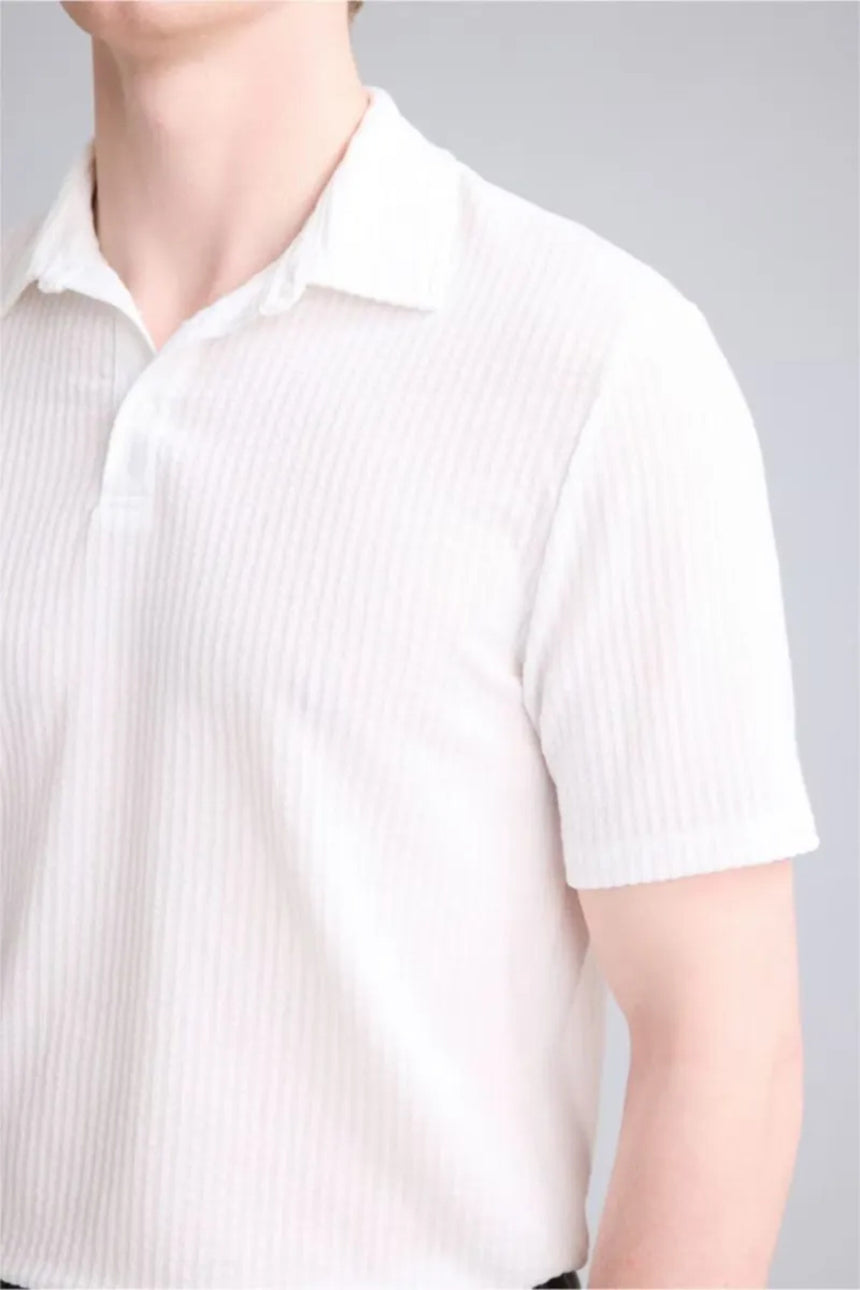 Defacto Erkek Short Sleeve Polo T-Shirt X2594AZ - Kırık Beyaz