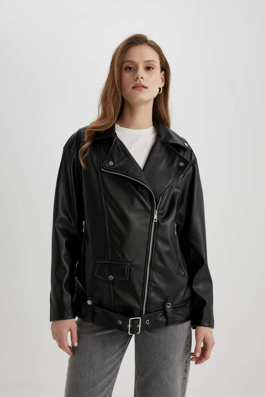 DeFacto Kadın Oversize Mont B1903AX - Siyah