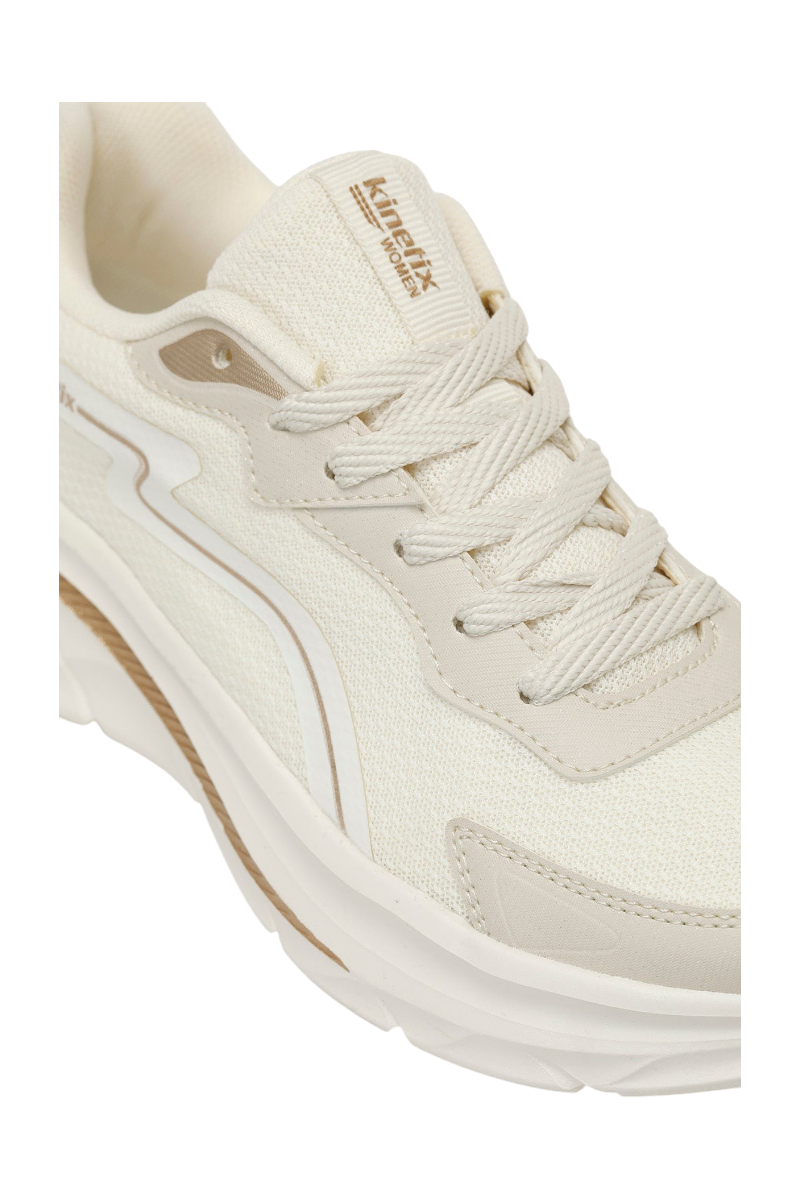 Sporline Kinetix Hyper-rise TX ekru renkli, tekstil ve PU malzemeli kadın sneaker ayakkabı