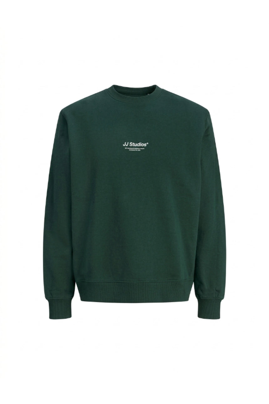 JACK&JONES PLUS JJESOHO SWEAT CREW NECK NOOS PLS 12284682 - Koyu Yeşil