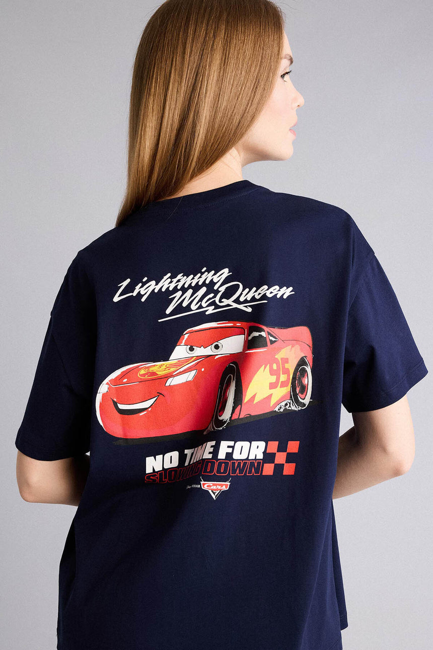 DeFacto H0552AX Kadın T-Shirt - Koyu Lacivert
