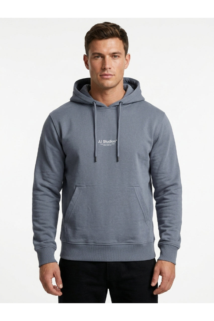 JACK&JONES PLUS JJESOHO SWEAT HOOD NOOS PLS 12279516 - Koyu Gri