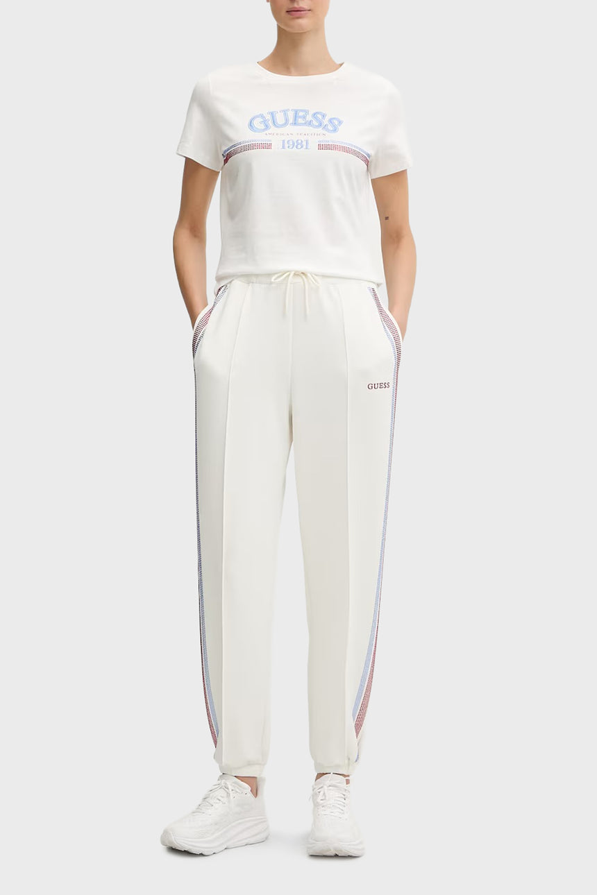GUESS KADIN BERTHE CUFFED JOGGER V6RB01KCAY2 - Beyaz