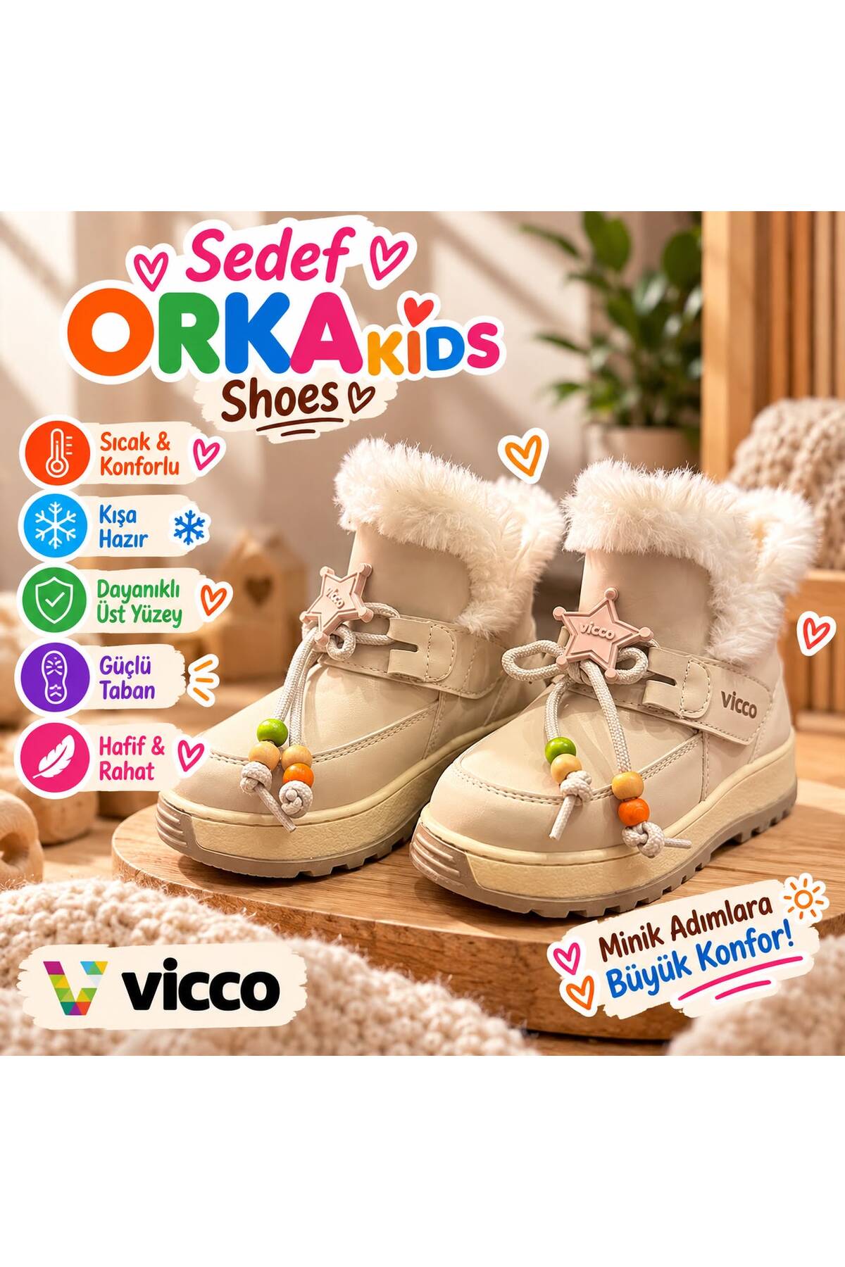 Vicco Bobo Çocuk Bot 946.F26K.206 - Bej/Açık Kahverengi