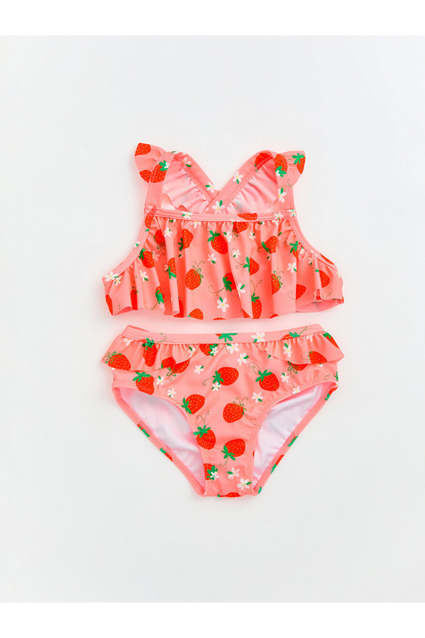 LC Waikiki Çocuk Fırfırlı Bikini Takımı S6EB27B1 - Pembe