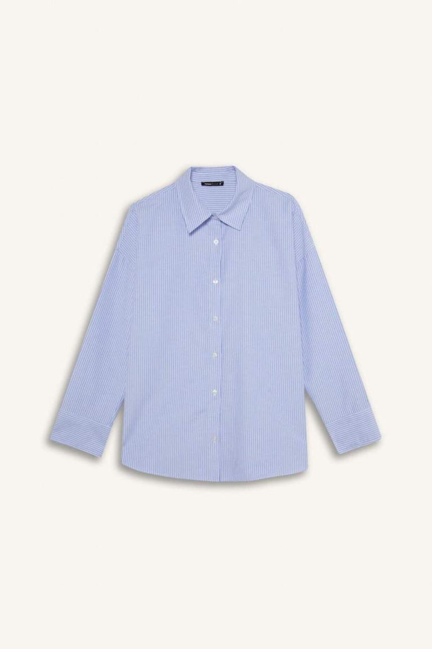 Defacto Kadın Long Sleeve Shirt D4512Ax - Mavi