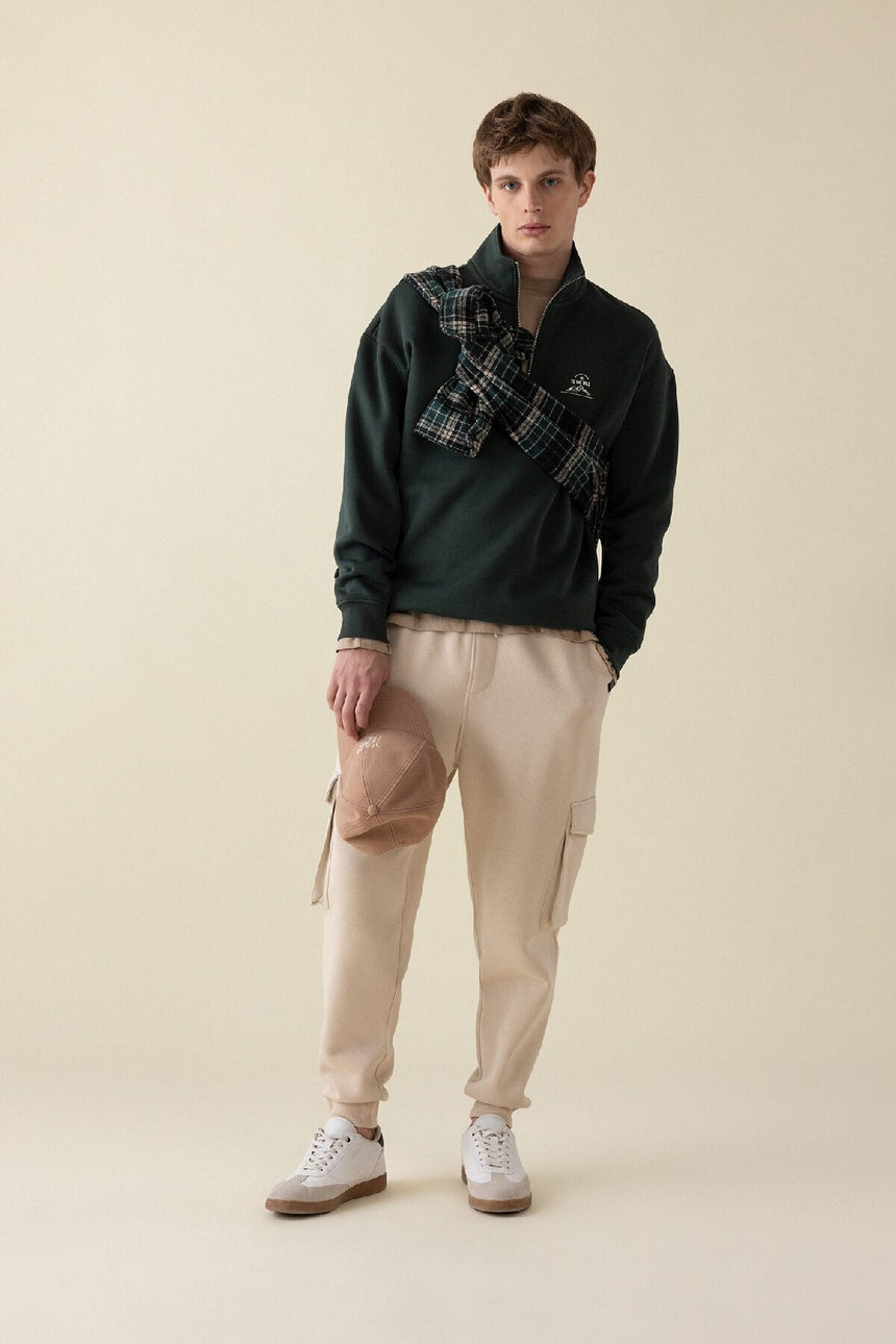 Defacto Erkek Sweat Shirt C6132AX - Koyu Yeşil