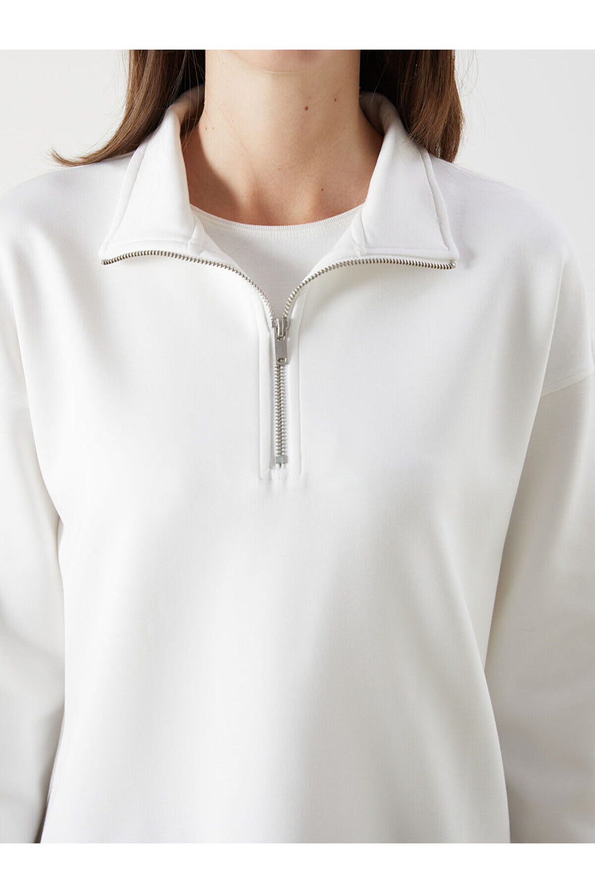 LC Waikiki Kadın Sweatshirt W52840I8 - Kırık Beyaz