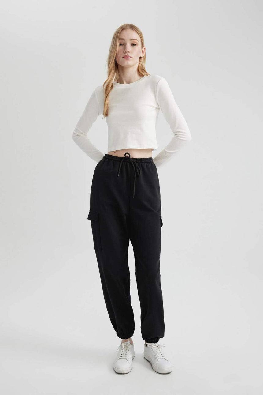 Defacto Kadın Long Sleeve T-Shirt A8311Ax - Kırık Beyaz