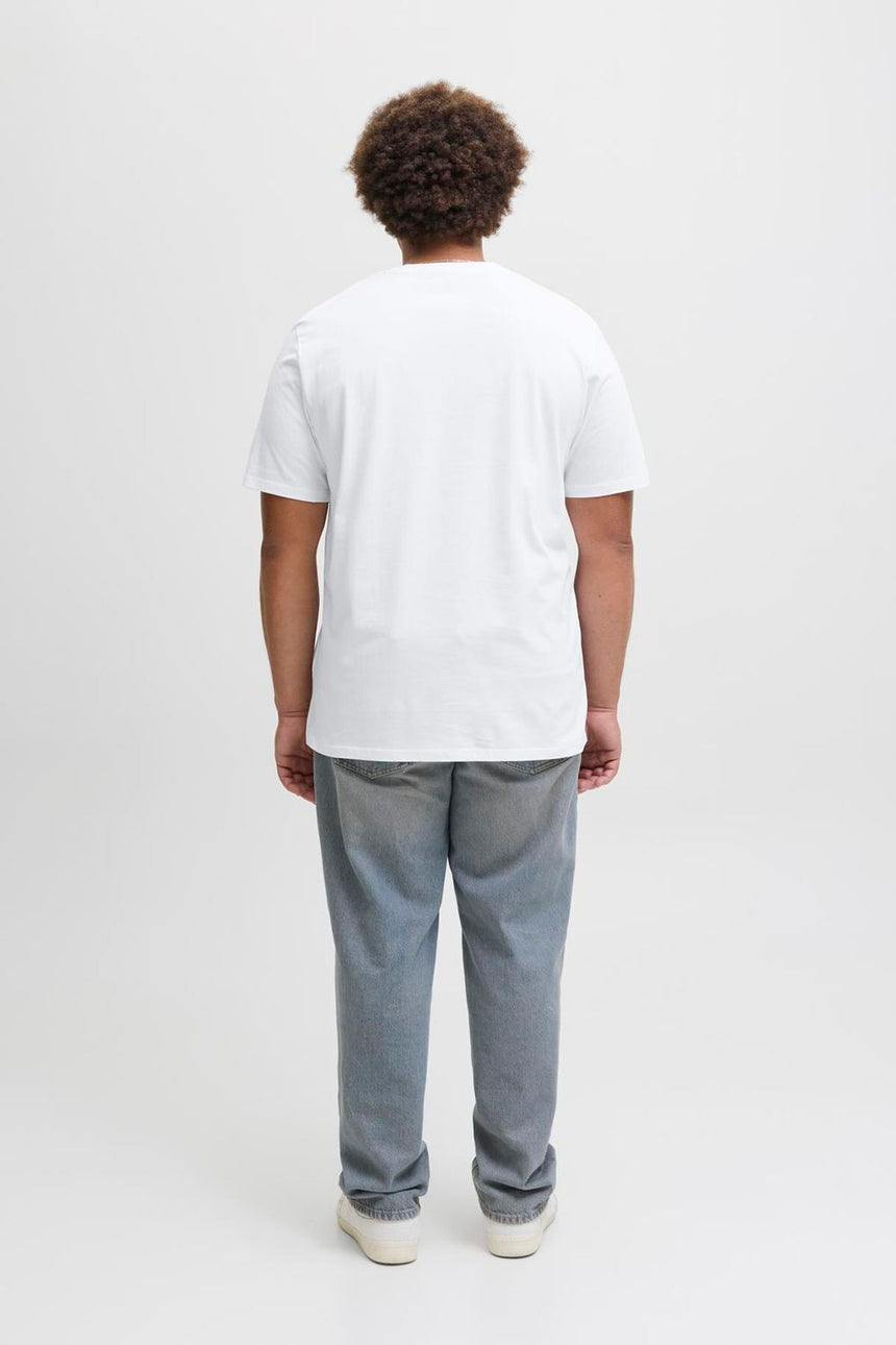 JACK&JONES JJELOGO TEE SS ONECK 2 COL AW25 NOOS PLS 12284905 - Açık Krem