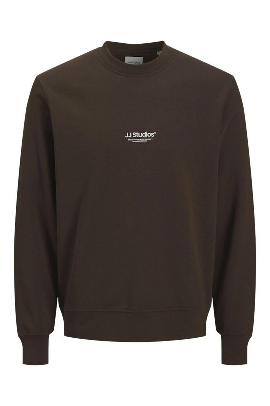 JACK&JONES SWEAT 12278791 - Koyu Kahverengi