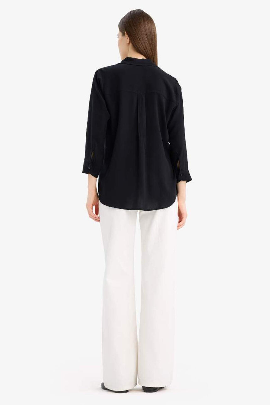 Defacto Kadın Long Sleeve Shirt K4655Az - Siyah
