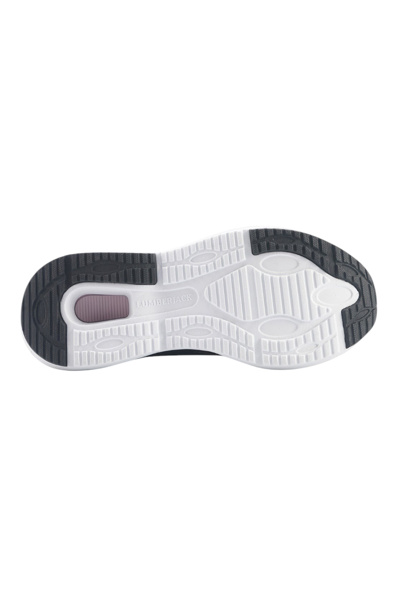 Sporline Lumberjack Yummy siyah kadın sneaker ayakkabının beyaz ve siyah detaylı tırtıklı kauçuk taban görünümü