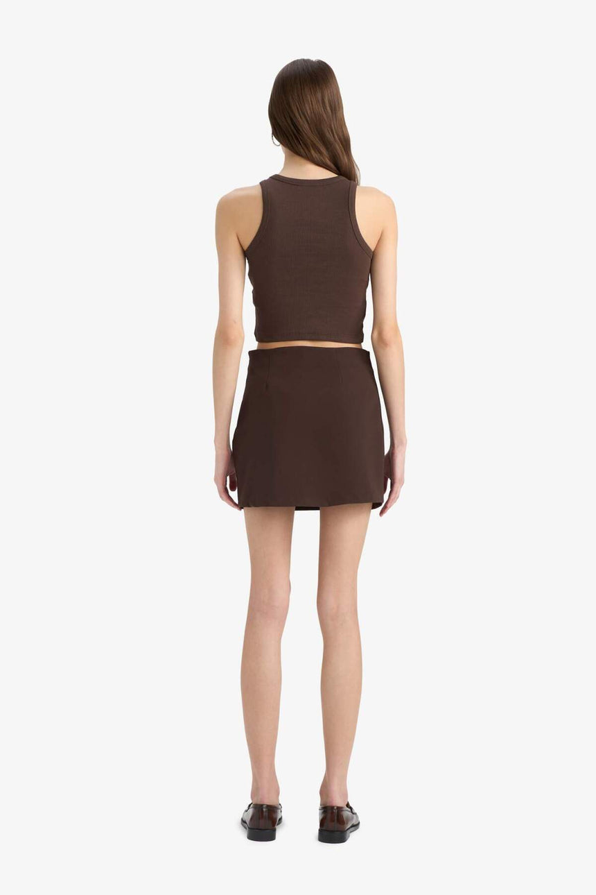 Defacto Kadın Woven Skirt F2933Ax - Kahverengi