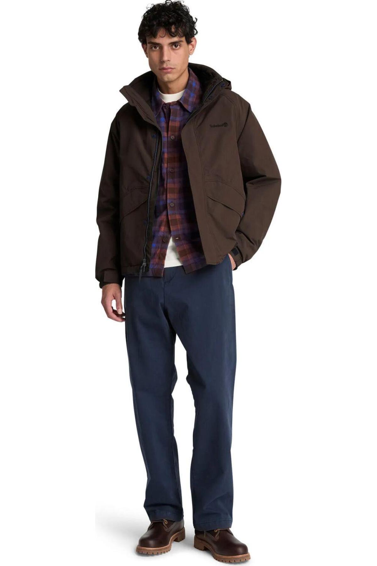 Timberland Erkek Weatherline Waterproof 3'ü 1 Arada Ceket TBC0YH6XC351 - Gri/Kahverengi