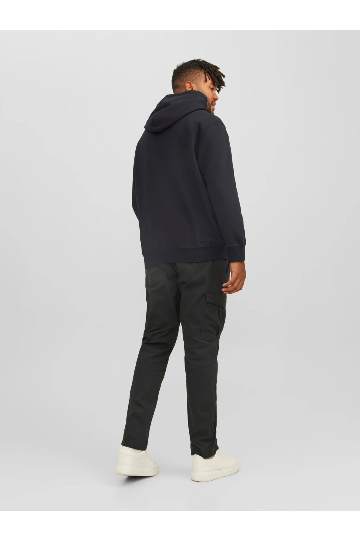 Jack & Jones Star Erkek Büyük Beden Kapüşonlu Sweatshirt 12243527 - Siyah