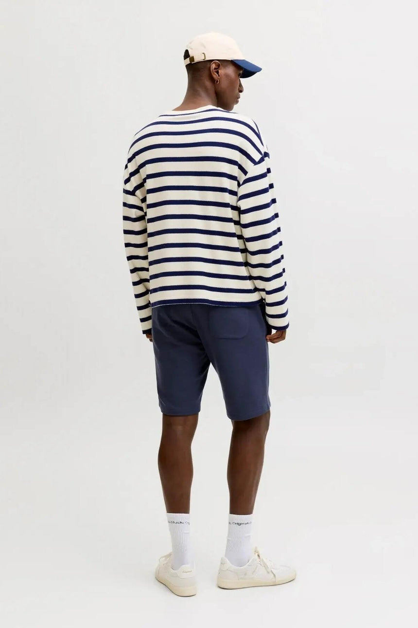 JACK&JONES JPSTGORDON BRANDON SWEAT SHORTS MID 12292136 - Koyu Lacivert