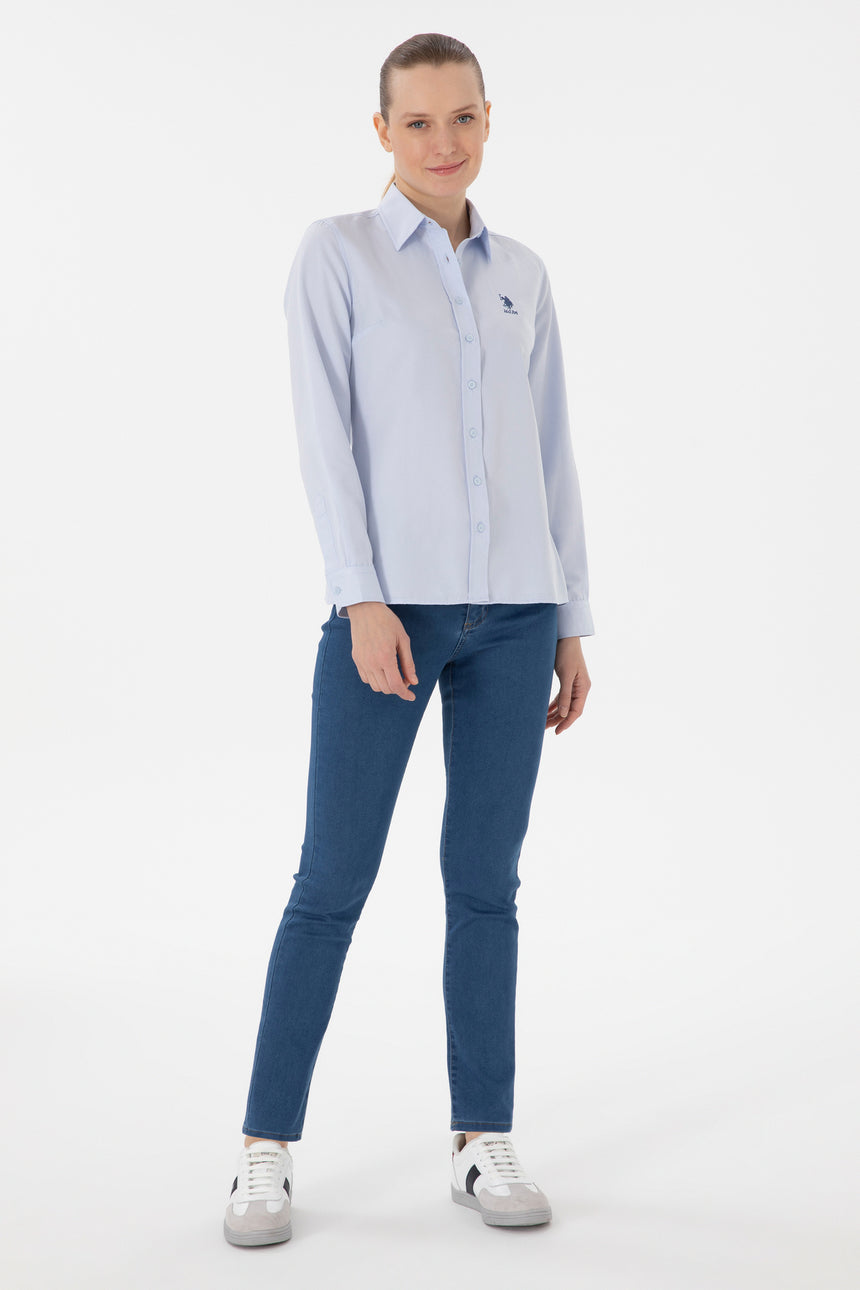 US POLO ASSN BAYAN DOKUMA GÖMLEK 2086493 - AÇIK MAVİ