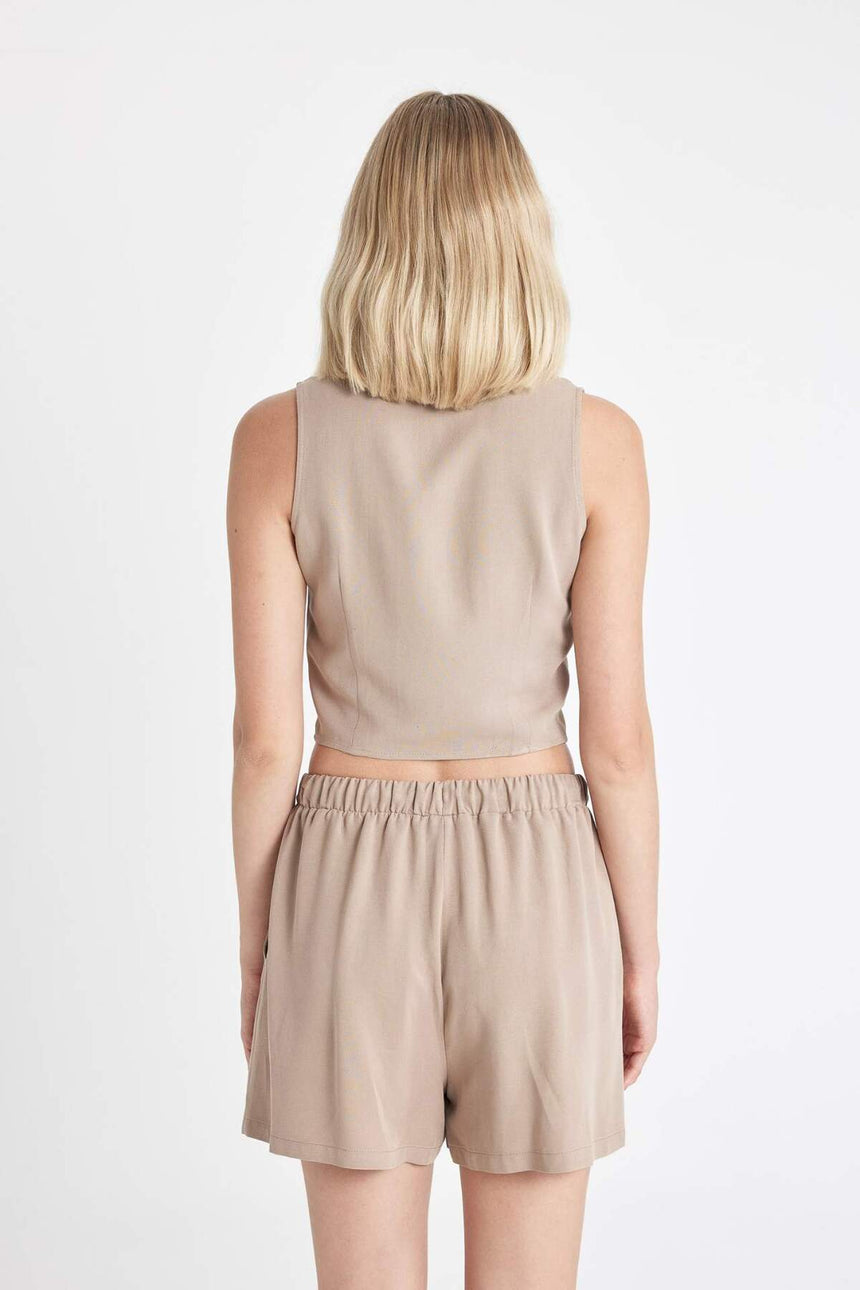Defacto Kadın Sleeveless Shirt A6858Ax - Gri/ Kahverengi