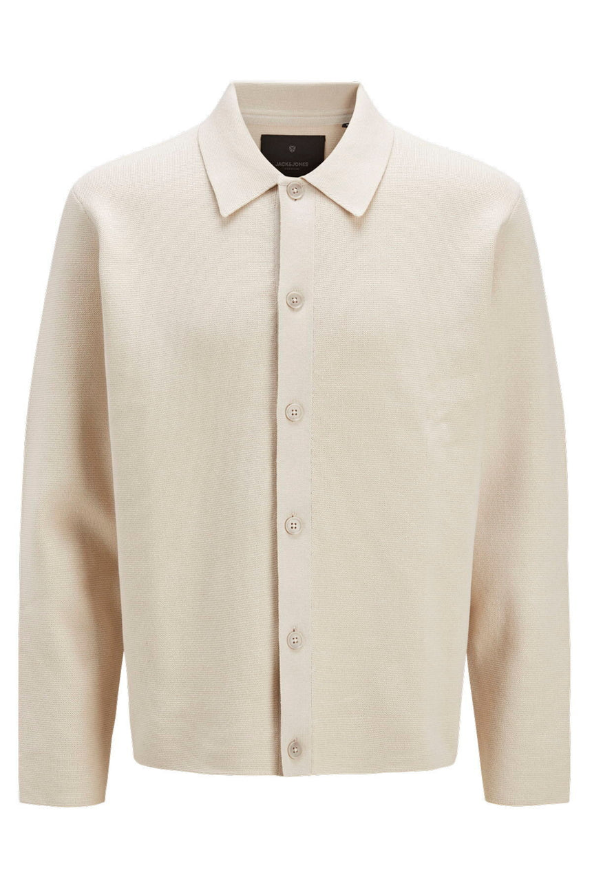 JACK&JONES JJELEGACY BLOCKING SWEAT HOOD NOOS 12271403 - Açık Krem