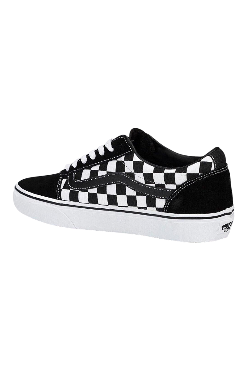 Sporline Vans Ward siyah beyaz damalı desenli pamuklu erkek sneaker ayakkabı