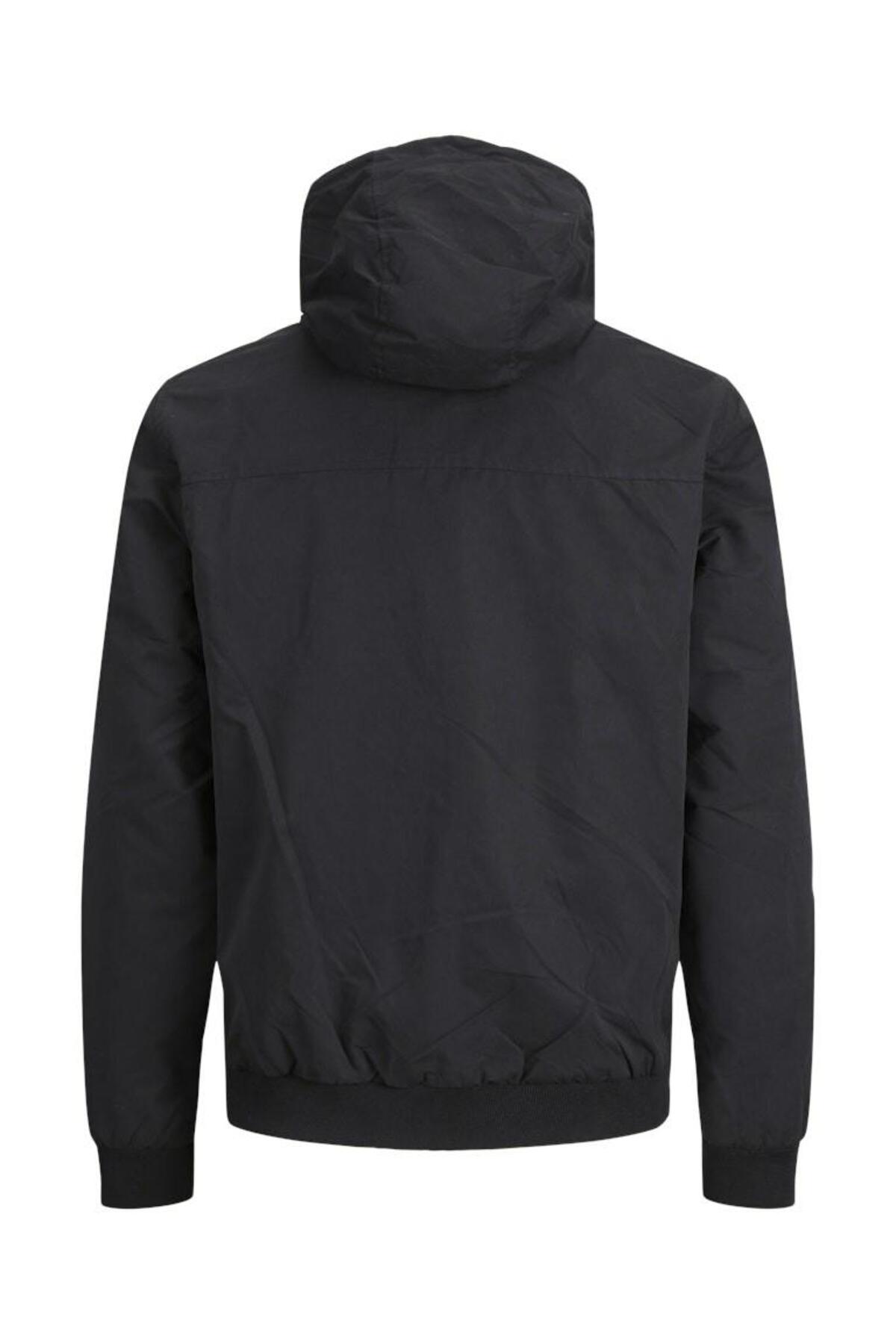 Jack & Jones Rush Erkek Büyük Beden Kapüşonlu Bomber Mont 12243517 - Siyah