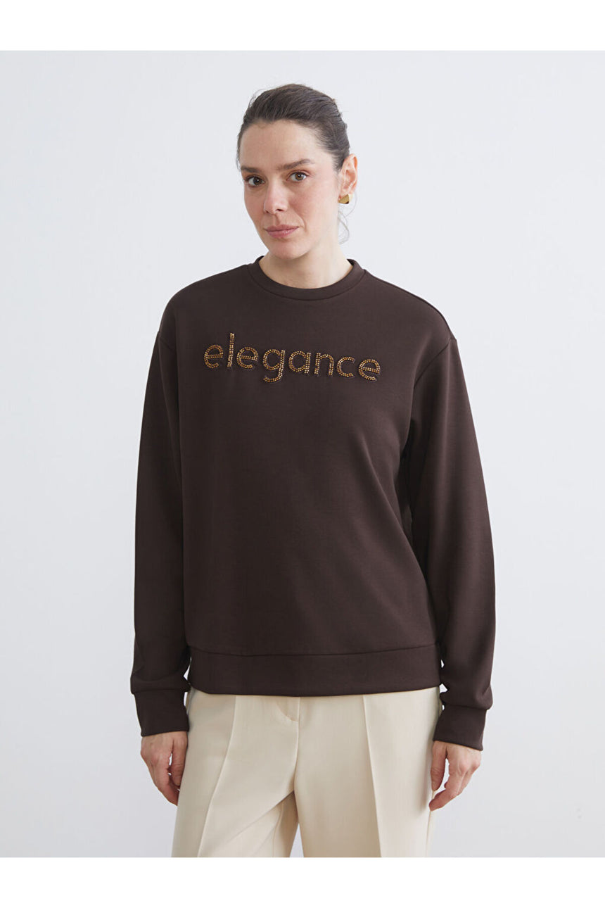 LC Waikiki Kadın Sweatshirt W5K795B8 - Koyu Kahverengi