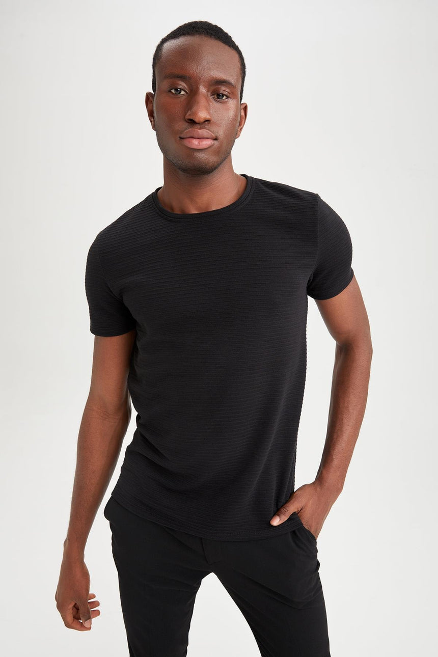 DeFacto M6608AZ Erkek T-Shirt - Siyah