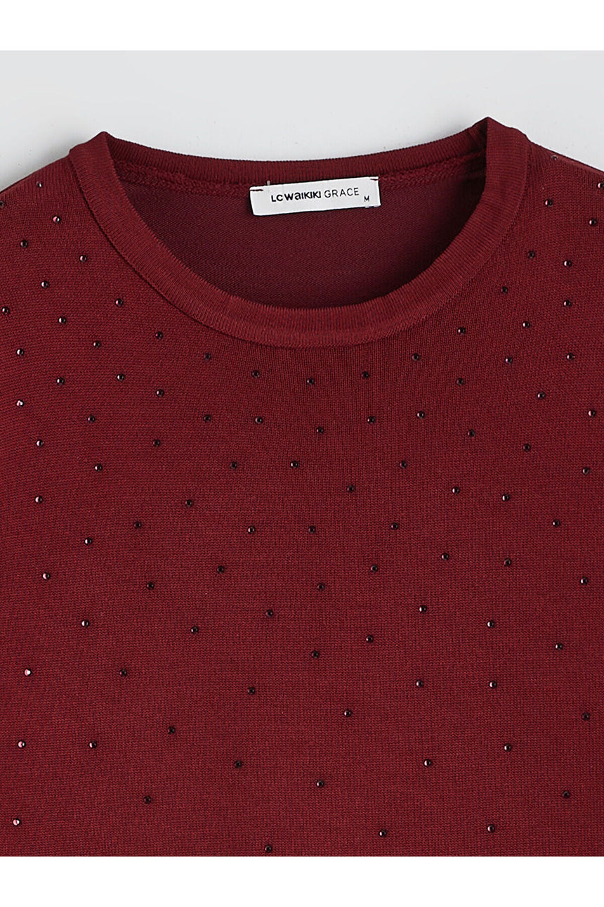 LC Waikiki Kadın Kazak W5DD66AC - Bordo