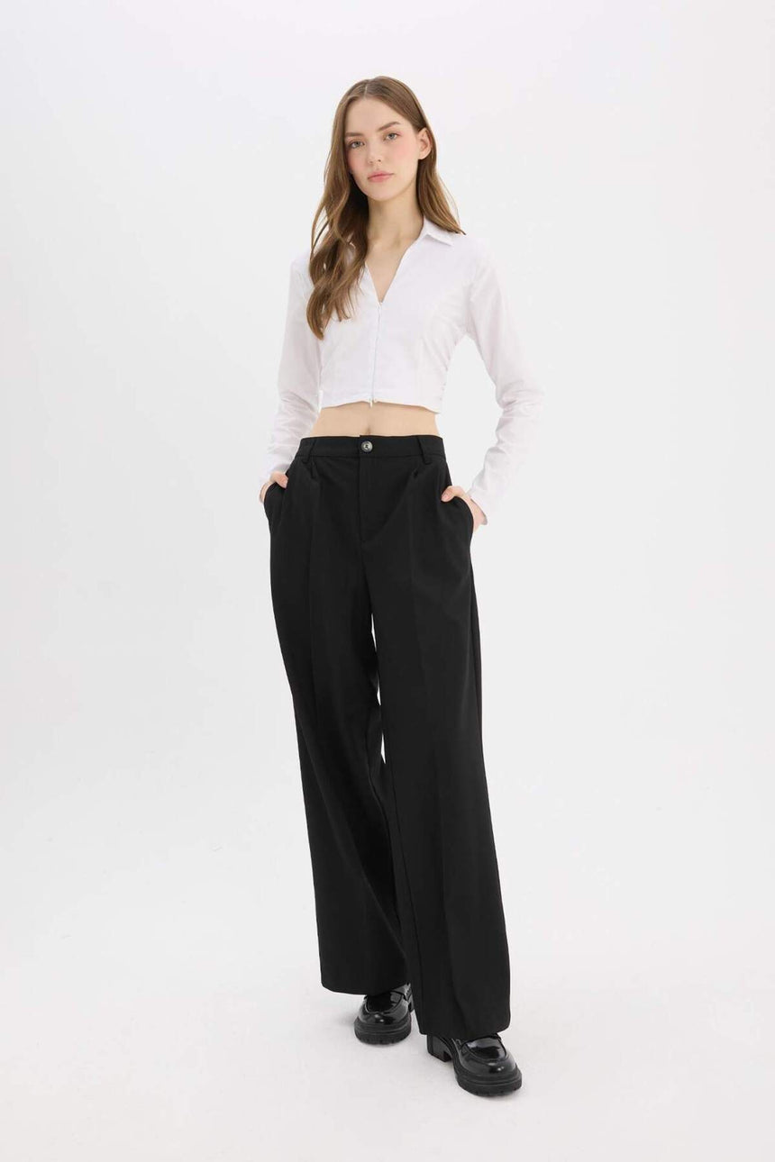 Defacto Kadın Trousers D8150AX - Siyah