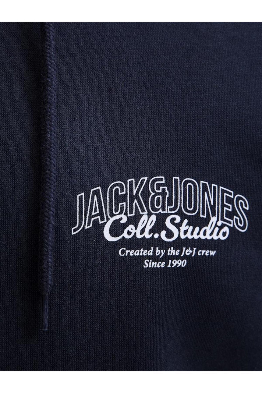 JACK&JONES JJMAKOTO SWEAT HOOD 12278606 - Koyu Mavi
